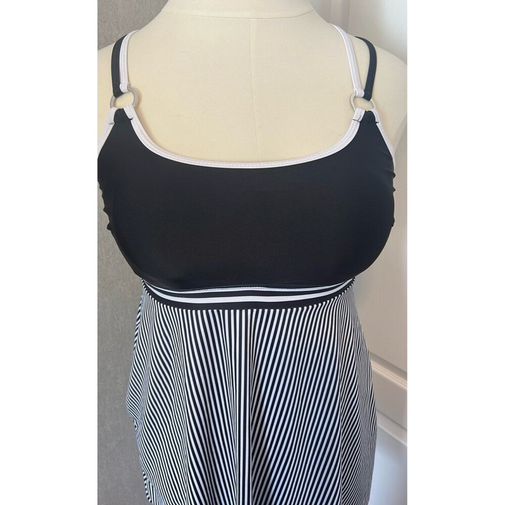 Swim Camisole Black and White Fitted Bustier Size L